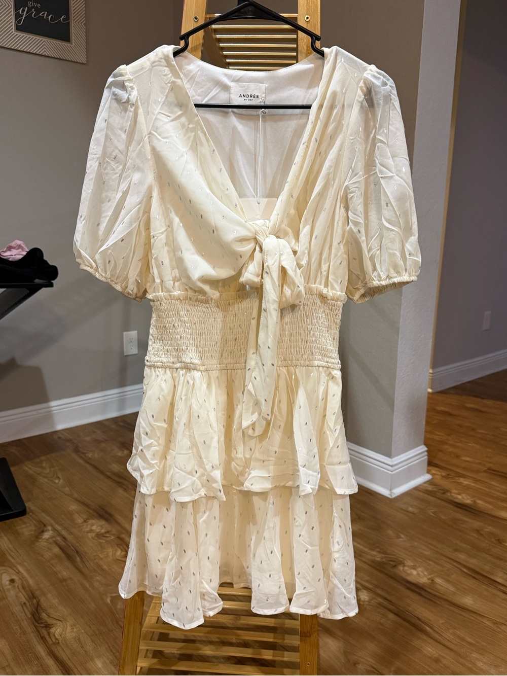 Andree Tie-Front Ruffle Mini Dress
